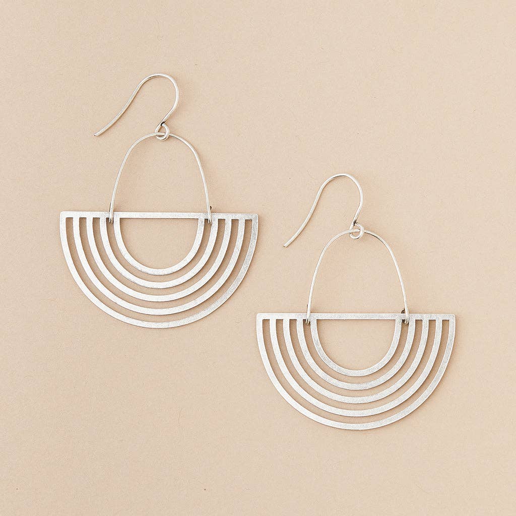 Solar Rays Silver Earring