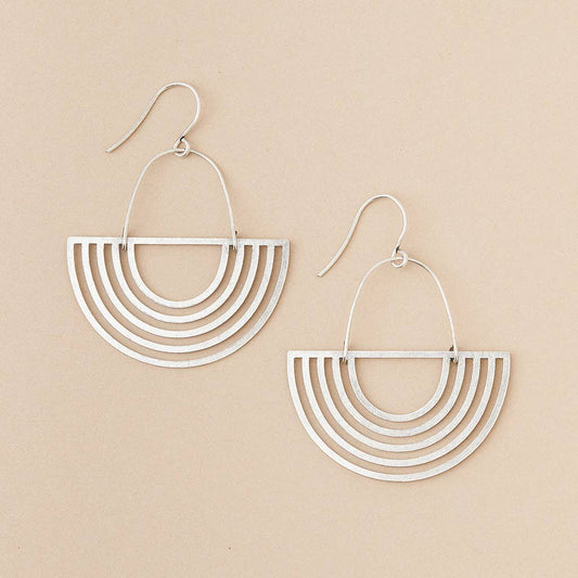 Solar Rays Silver Earring