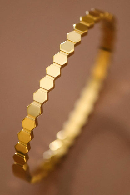 Hexa Gold Bangle Bracelet