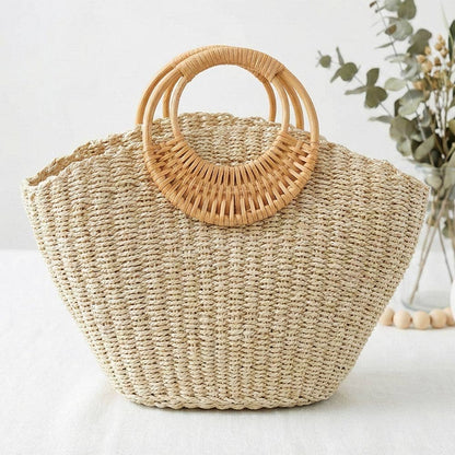 Structured Woven Raffia Tote