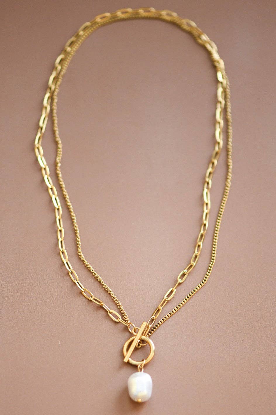 White Stone Gold Chain Necklace