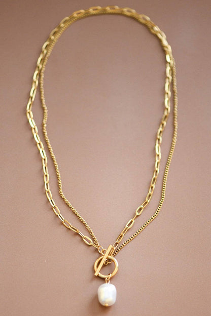 White Stone Gold Chain Necklace
