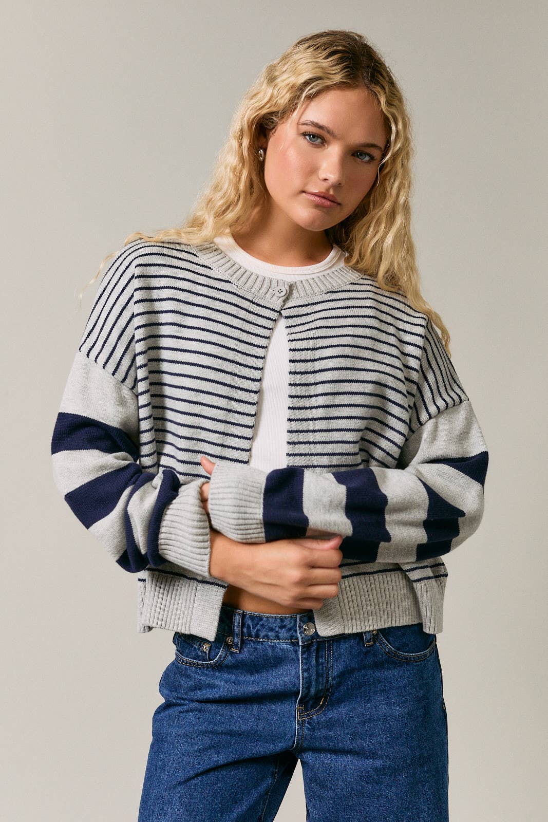 Be Nice Striped Cardigan