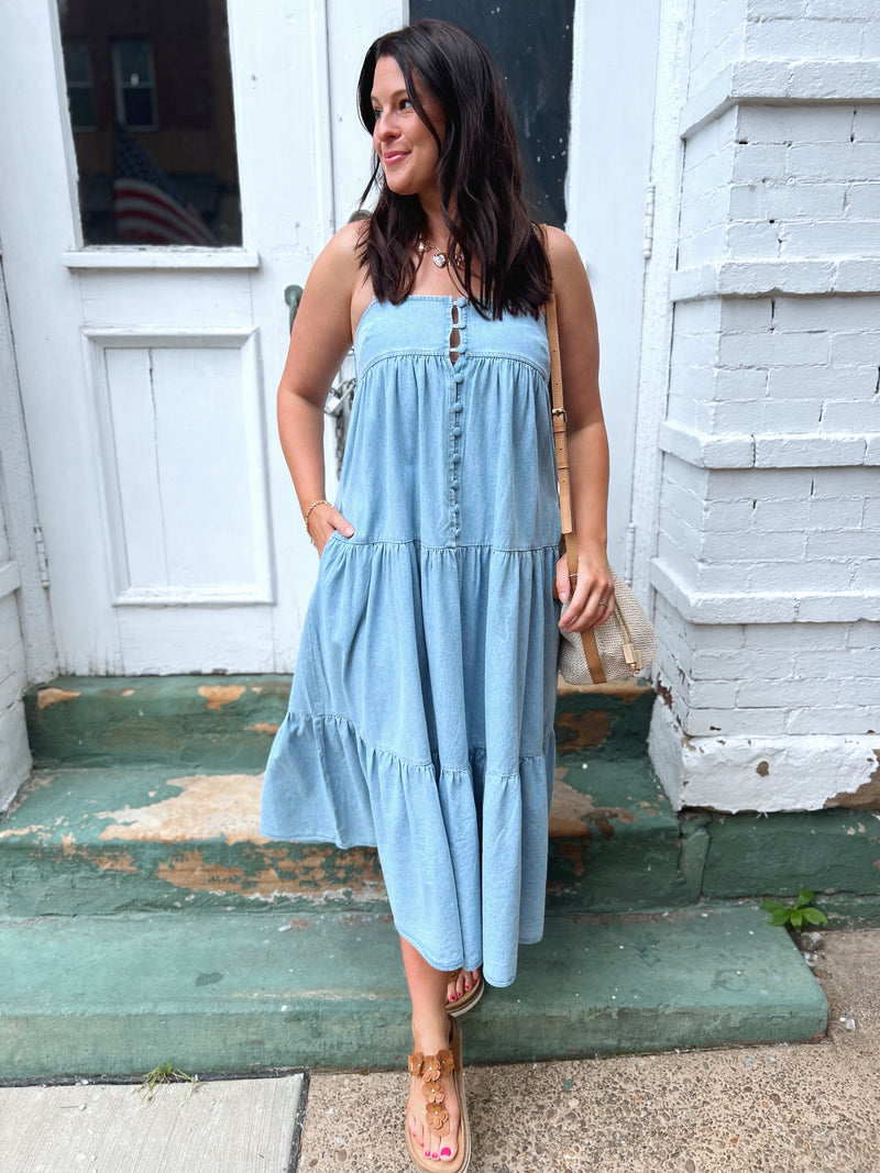 Top Of My List Denim Maxi