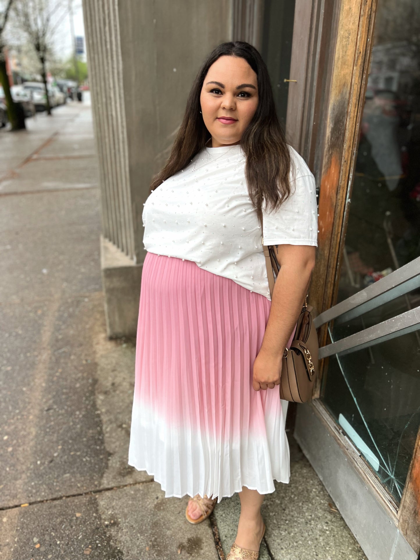 *Final Sale* WB Pink Ombre Midi Skirt