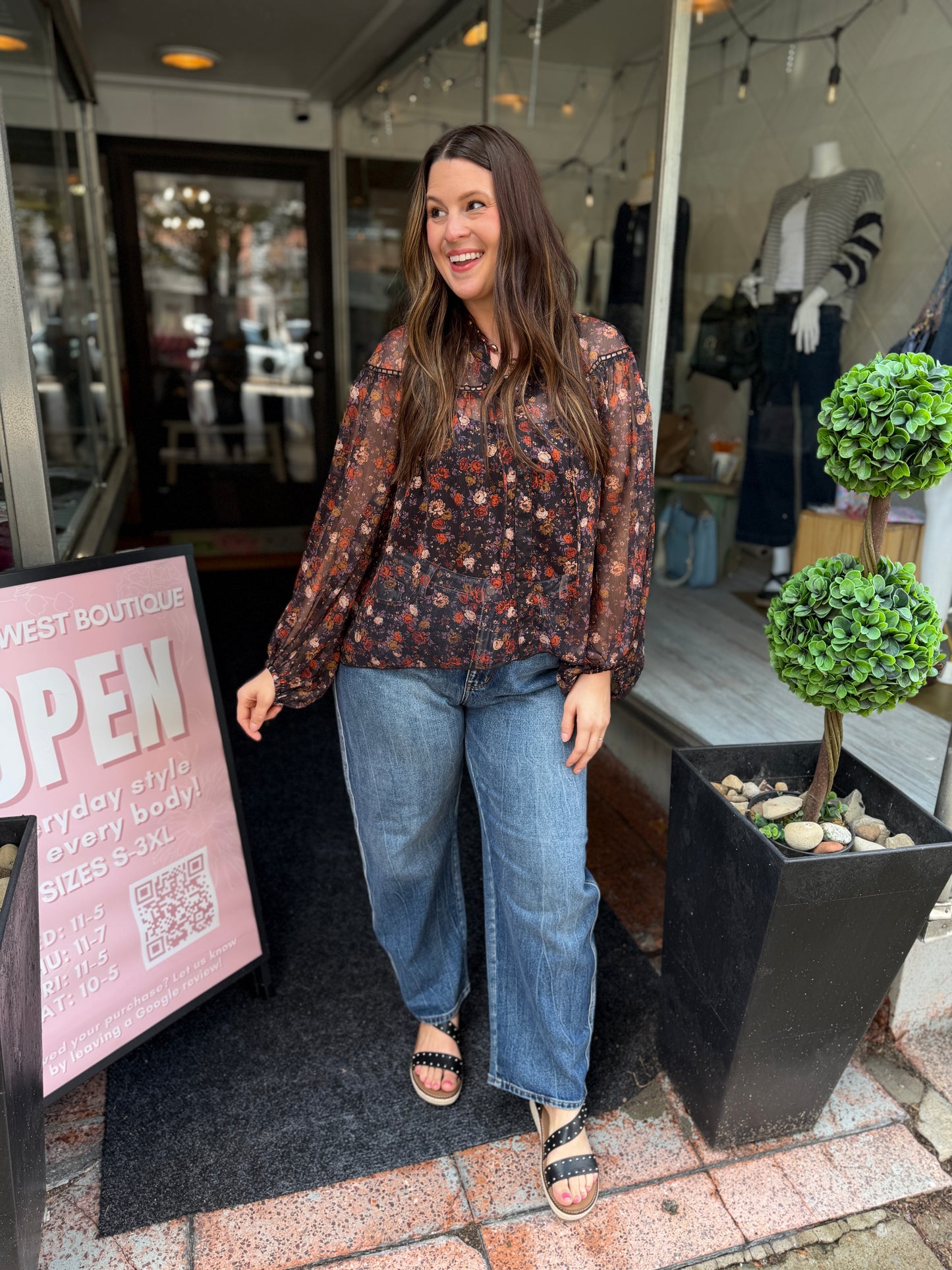 Winding Down Sheer Blouse