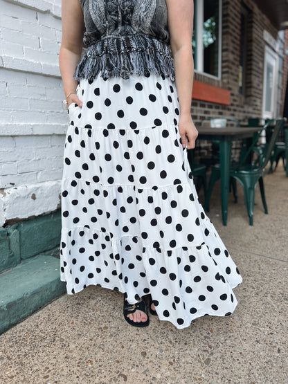 Pick Me Up Polka Dot Maxi Skirt