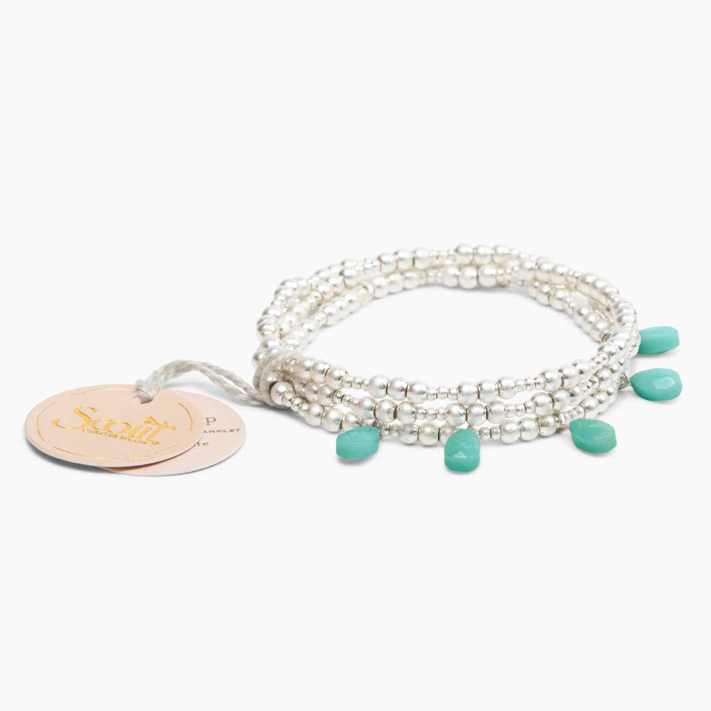 Turquoise Silver Metal Wrap