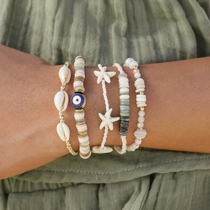 Driftwood Braided Shell Bracelet