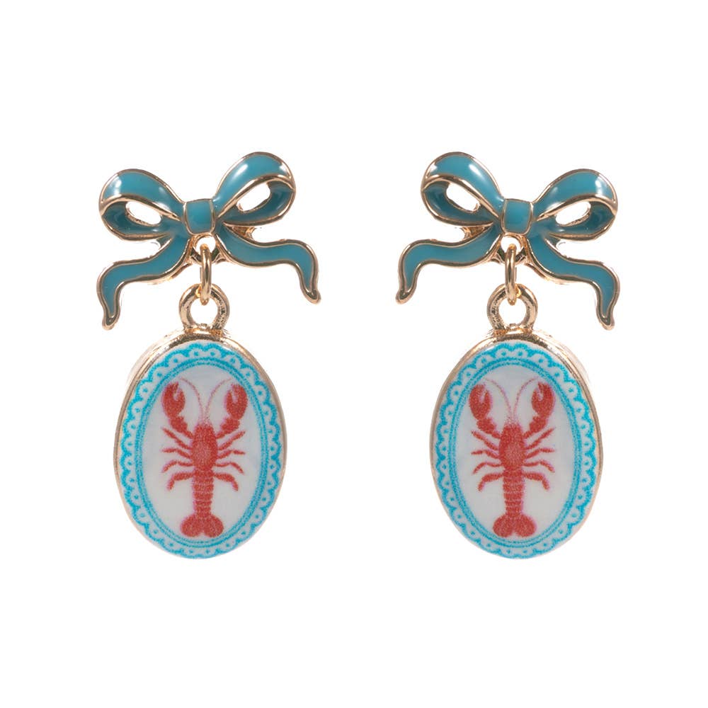 Bow Print Frame Earrings