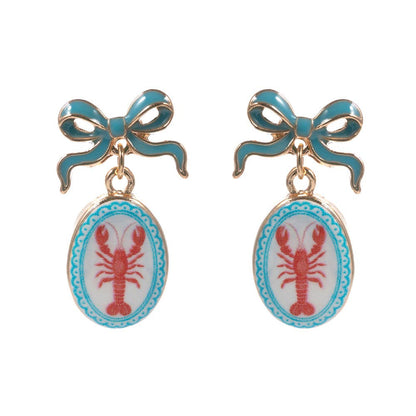 Bow Print Frame Earrings