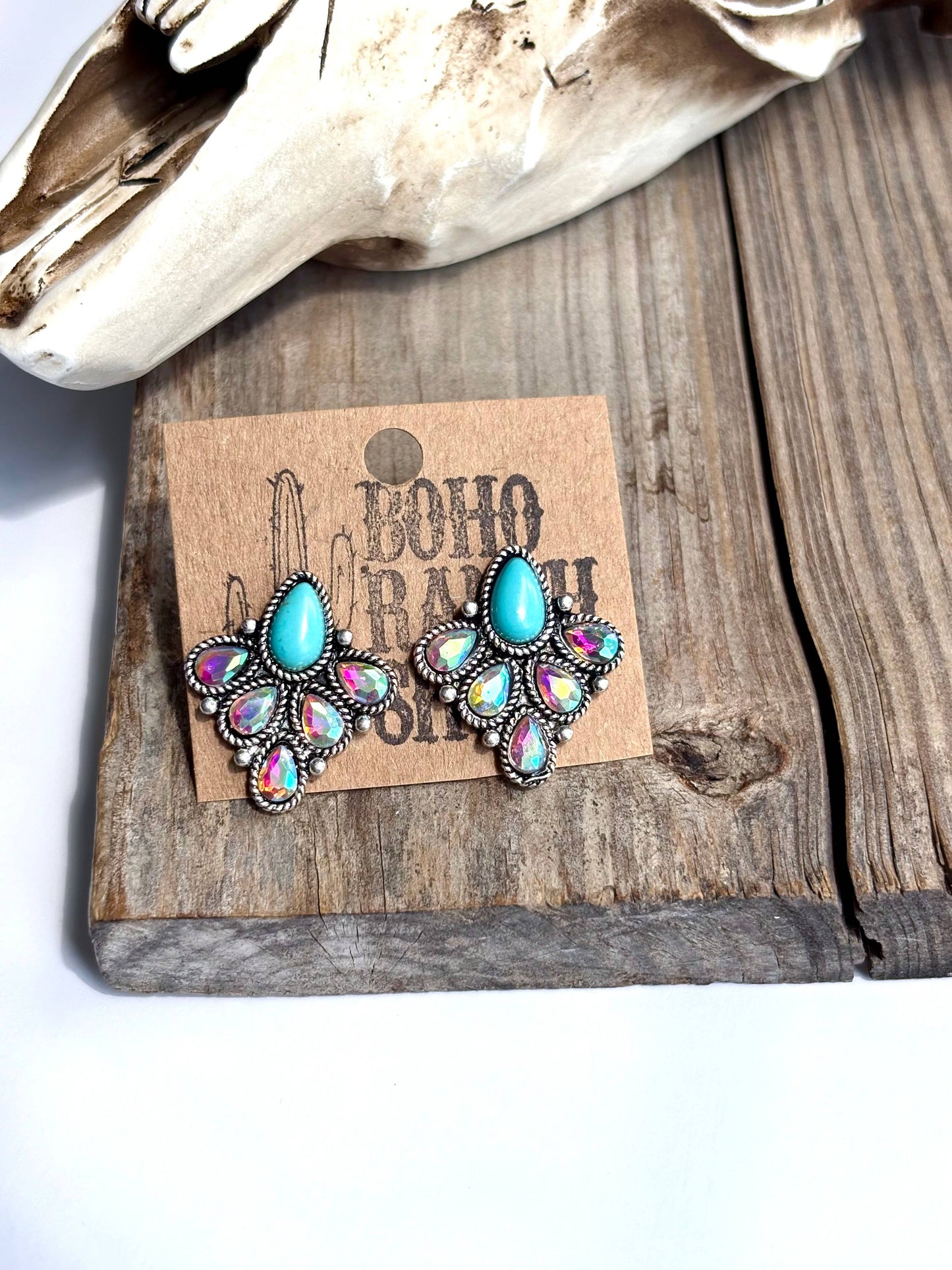 Western Stone Stud Earrings