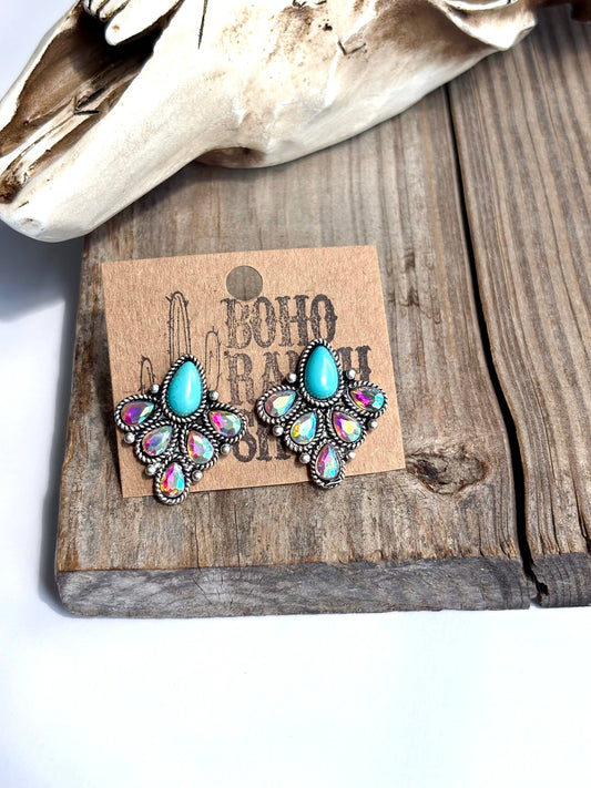 Western Stone Stud Earrings