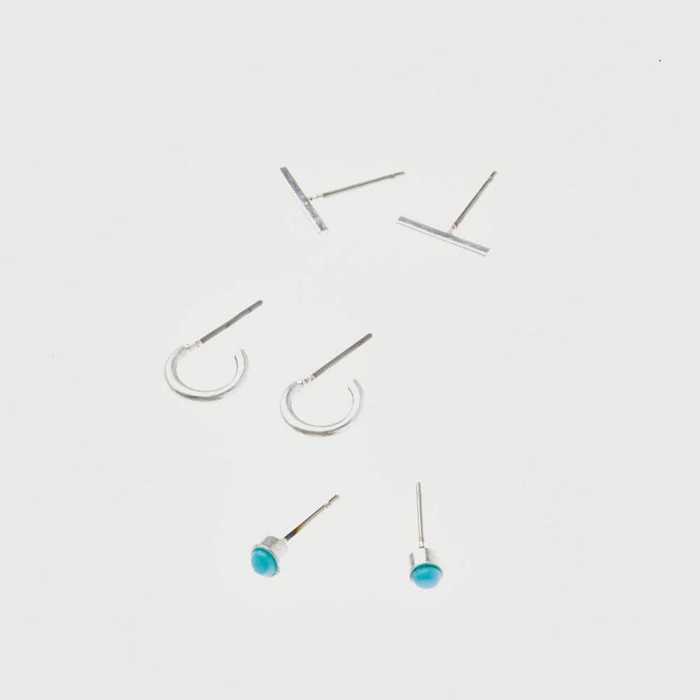 Scarlett Silver Stud Trio