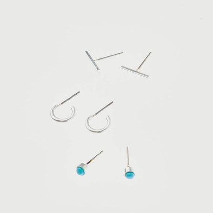 Scarlett Silver Stud Trio