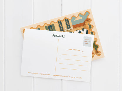 Custom Main Street Scenery Postcard