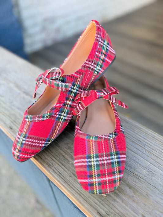 Corkys Layover Ballet Flats Red Plaid