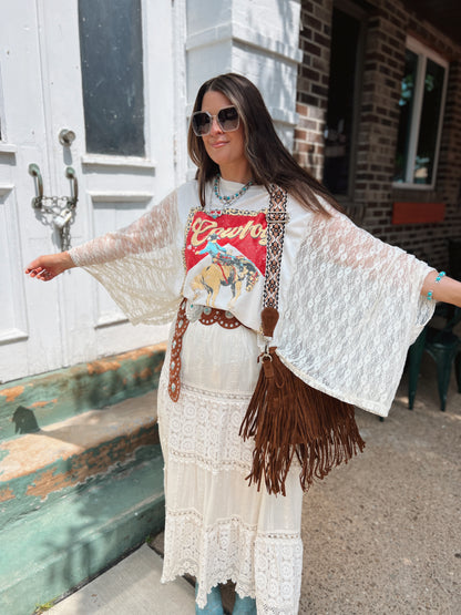 Lace Sleeve Cowboy Tee