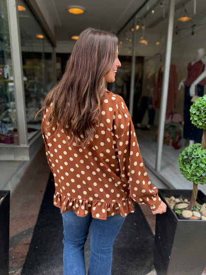 A Little Closer Dotted Blouse
