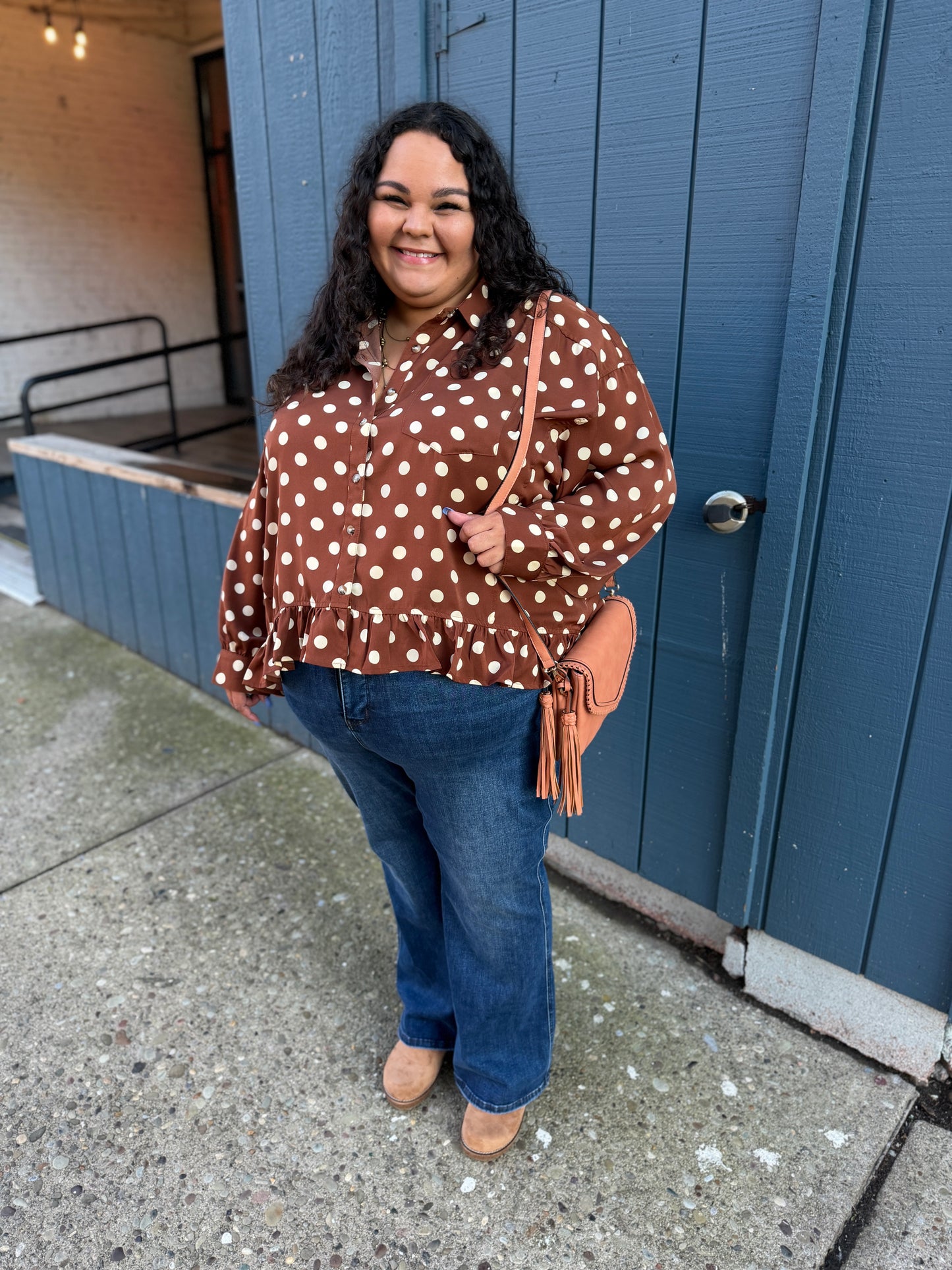 A Little Closer Dotted Blouse