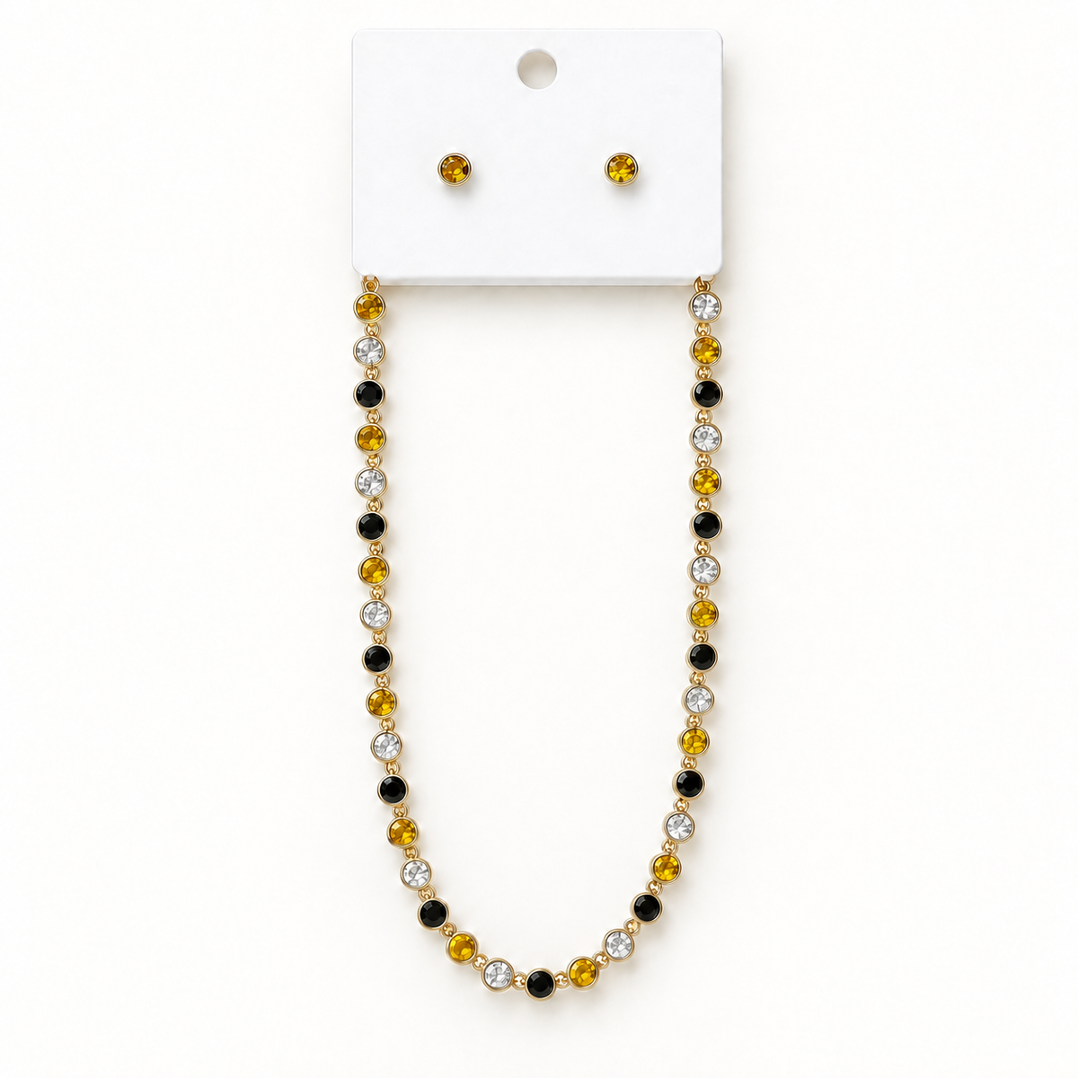 Black & Gold Necklace & Earring Set