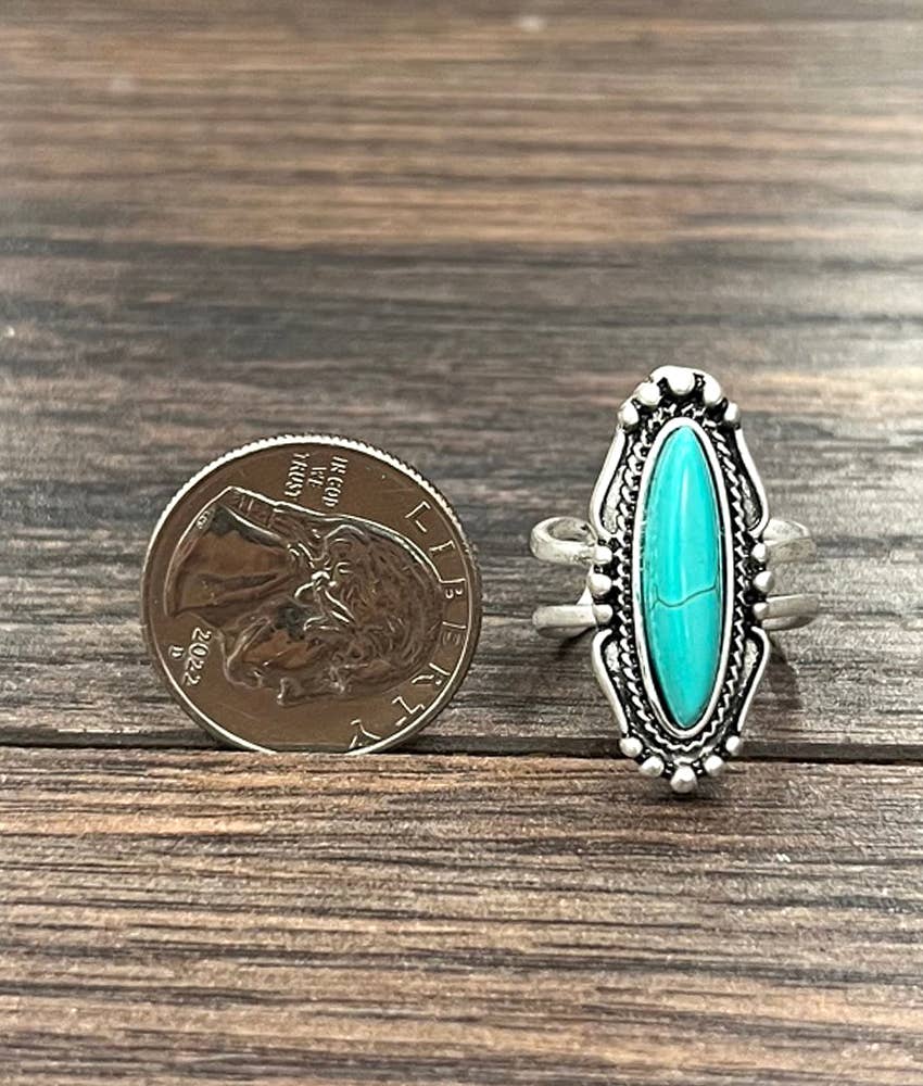 Oval Western Turquoise Ring