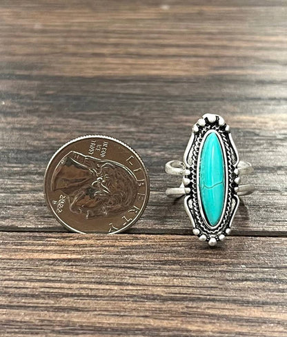 Oval Western Turquoise Ring