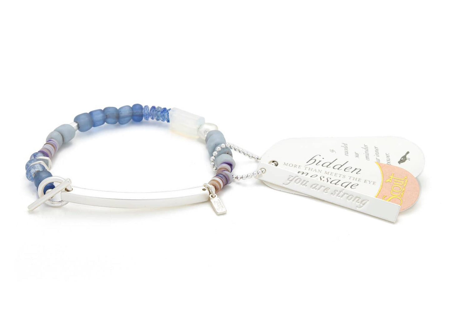 Silver Opalite Hidden Message Bracelet
