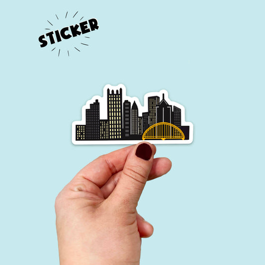 Waterproof Vinyl Pittsburgh Skyline Sticker