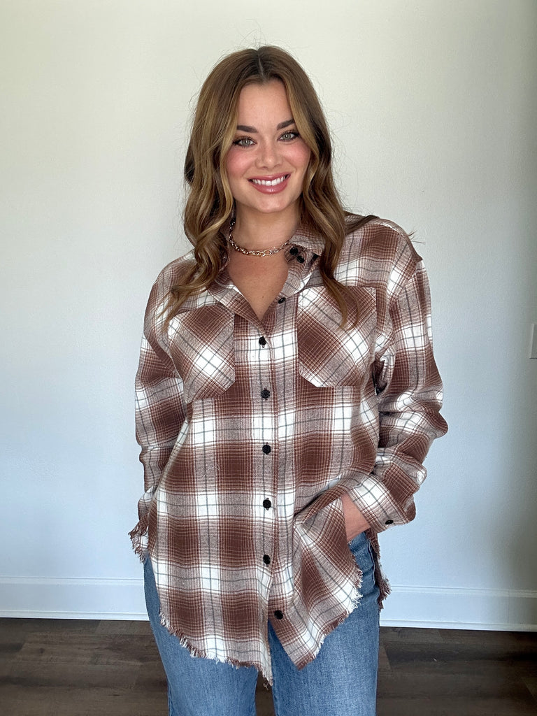 Now & Later Plaid Button Down