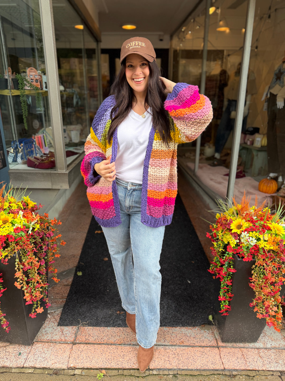 Colorful Hand-Crochet Open Cardigan