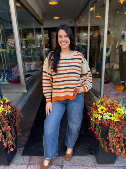 Autumn Harvest Striped Sweater
