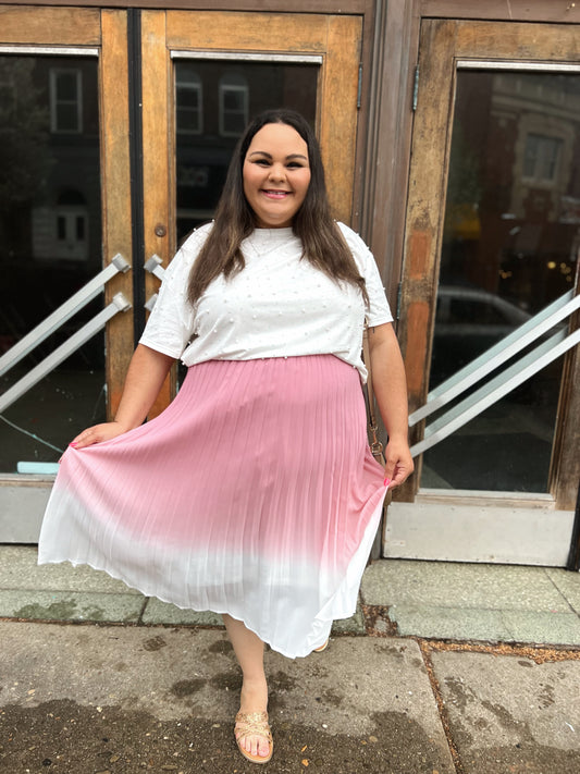 *Final Sale* WB Pink Ombre Midi Skirt