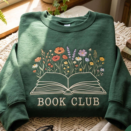 Embroidered Book Club Sweatshirt
