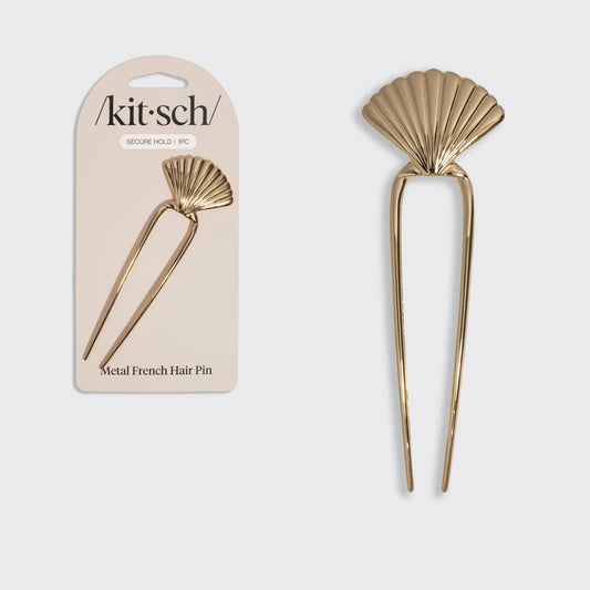 Gold Clam Shell Hair Pin