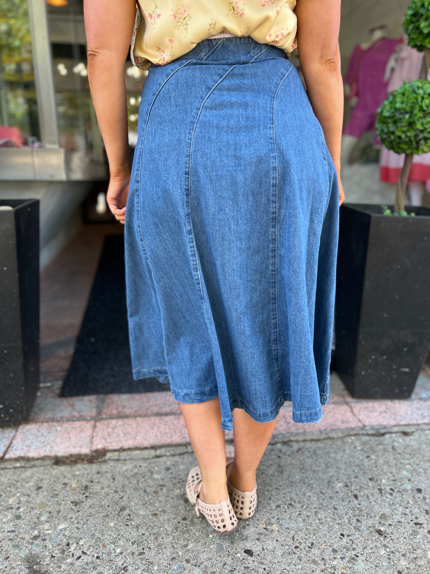 Beautiful Ending Midi Denim Skirt