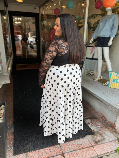 Pick Me Up Polka Dot Maxi Skirt