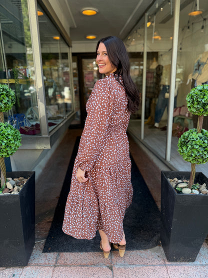 So Humble Deer Print Midi Dress