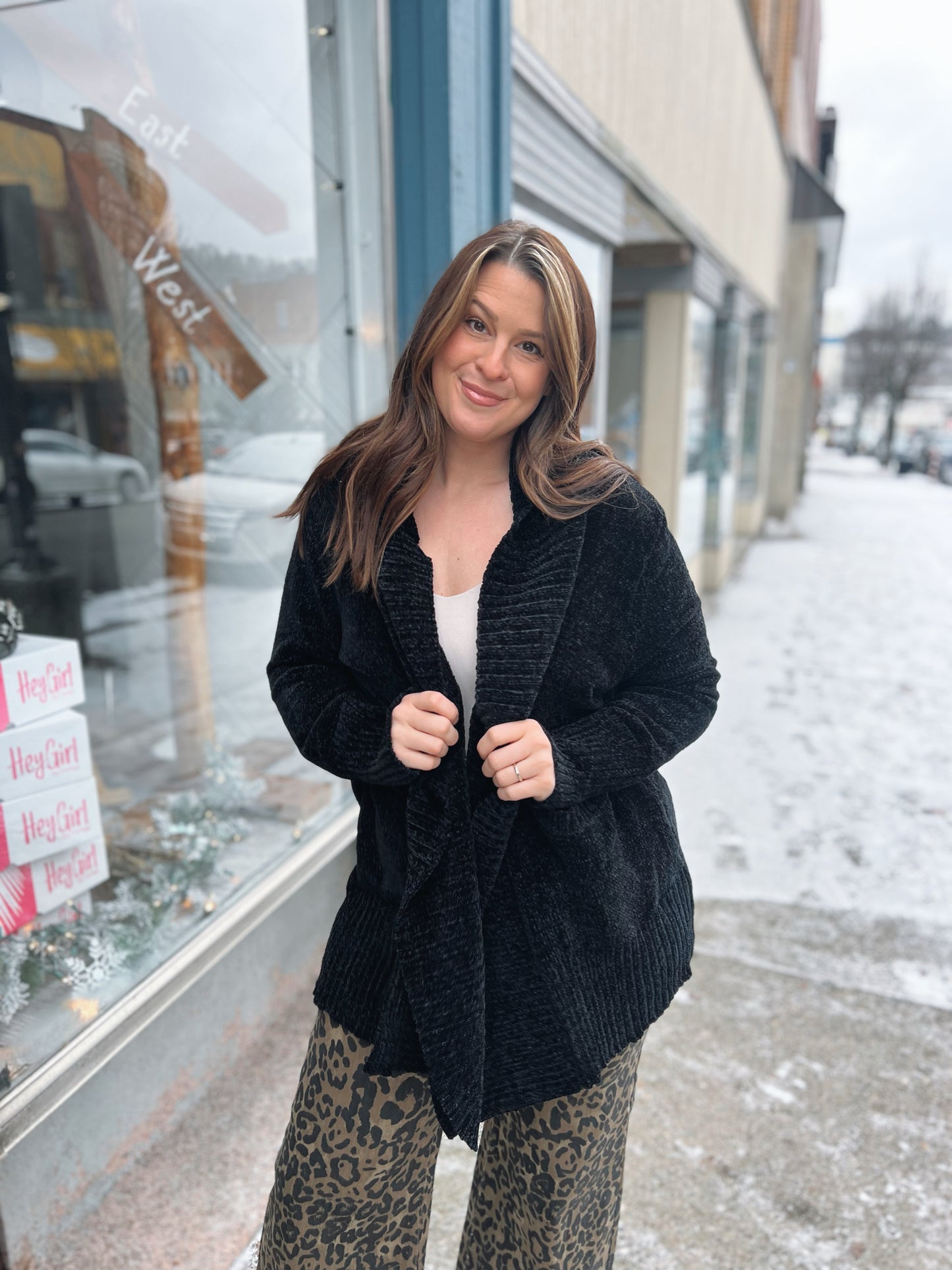 WB Black Chenille Cardigan