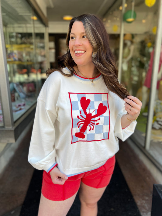 Checkerboard Lobster Sweater