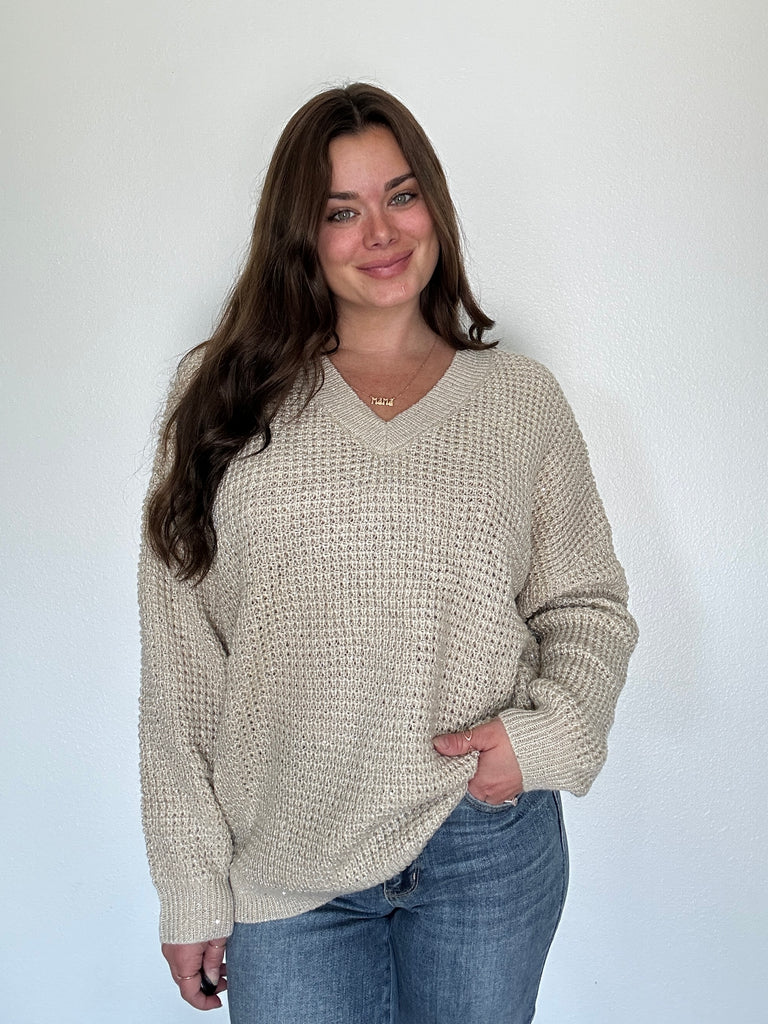 WB Oatmeal Shimmer Sweater Preorder