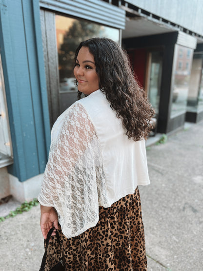 Lace Sleeve Cowboy Tee