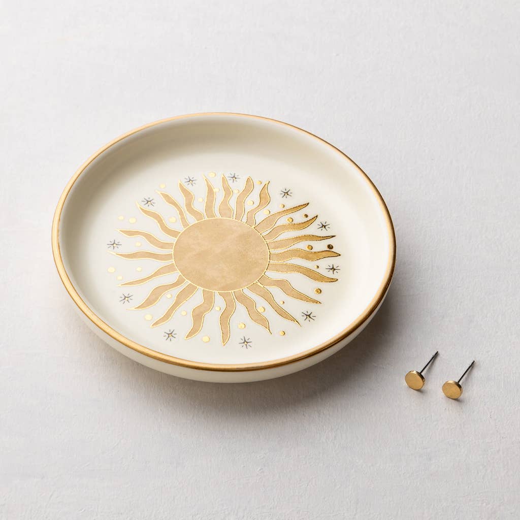 Sun Rays Jewelry Dish & Stud Earring Set
