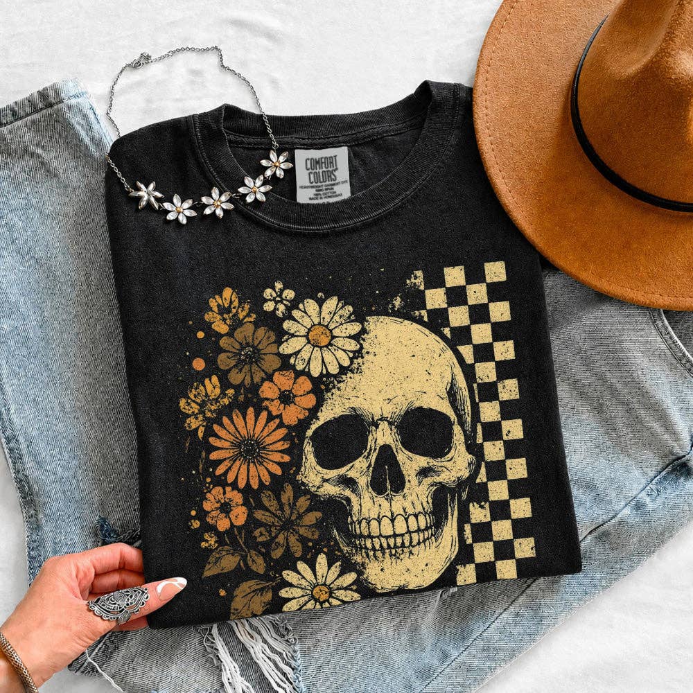 Skull & Flowers Firefly Comfort Colors T-Shirt