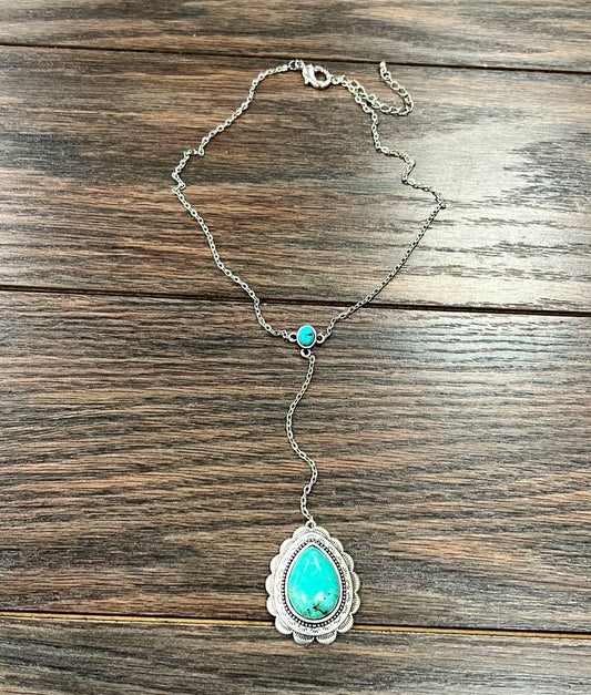 Western Turquoise Y-Necklace