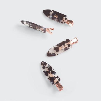 Black Terazzo Creaseless Clips 4pc Set