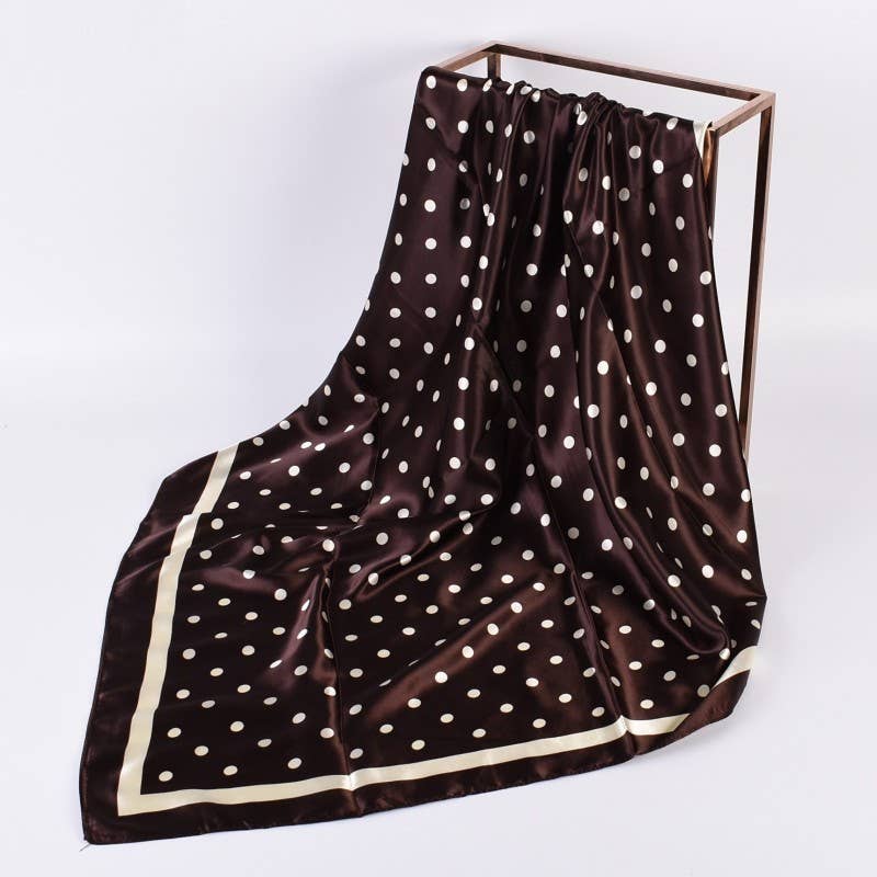 Brown Polka Dot Bandana Scarf