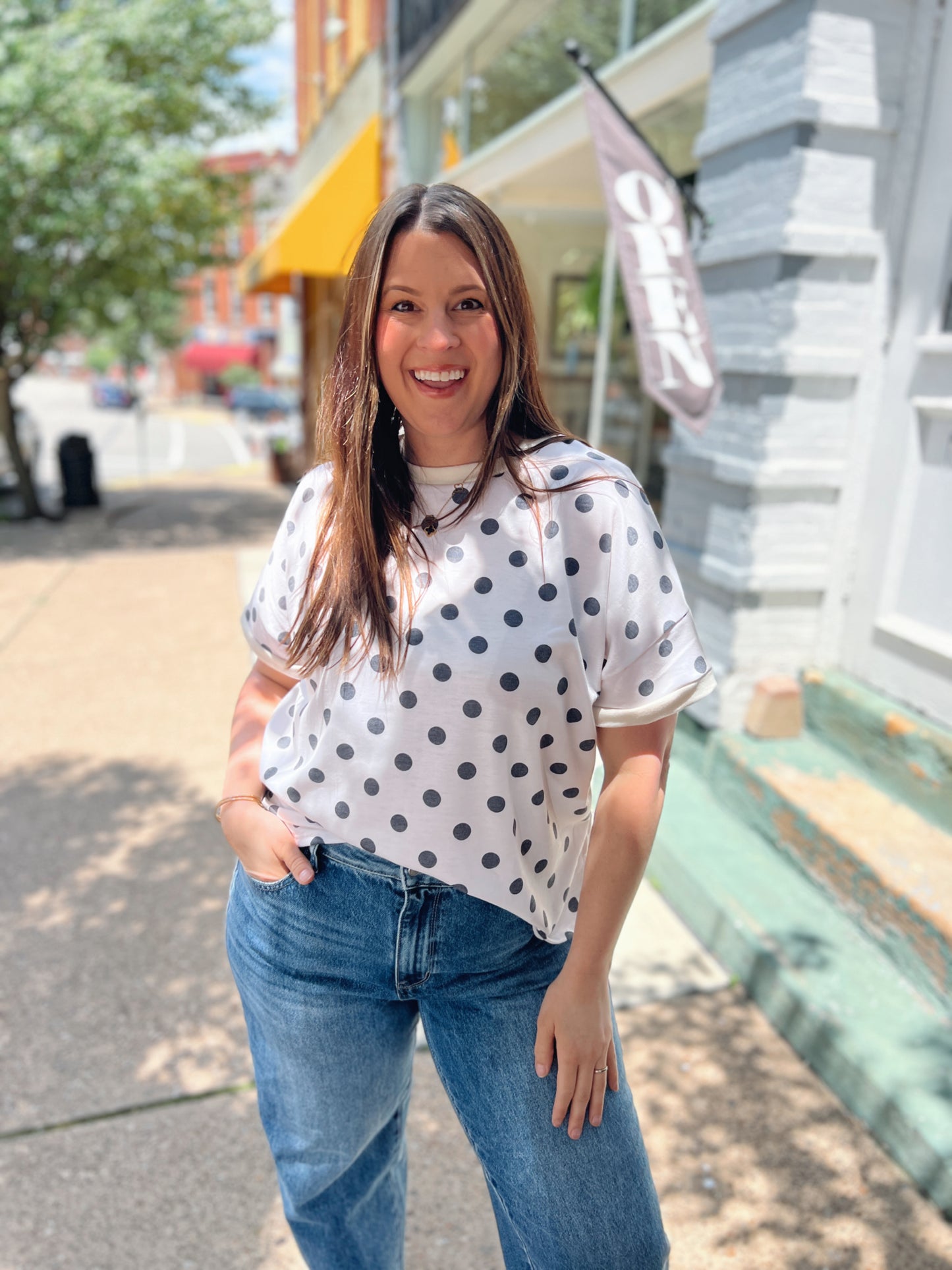 Hello There Polka Dot Top