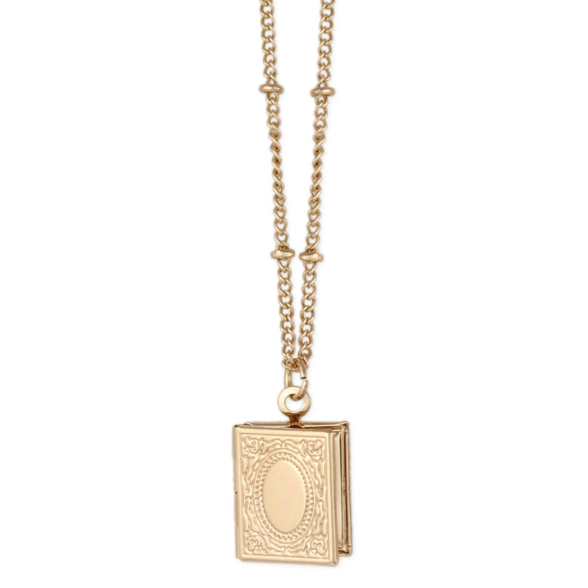 Secret Diary Gold Tiny Book Locket Necklace