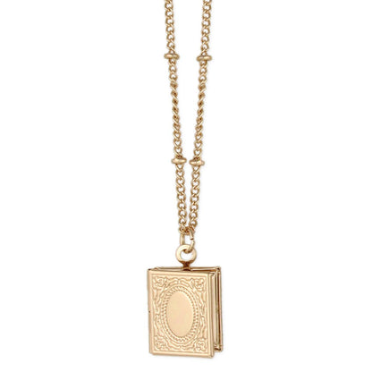 Secret Diary Gold Tiny Book Locket Necklace